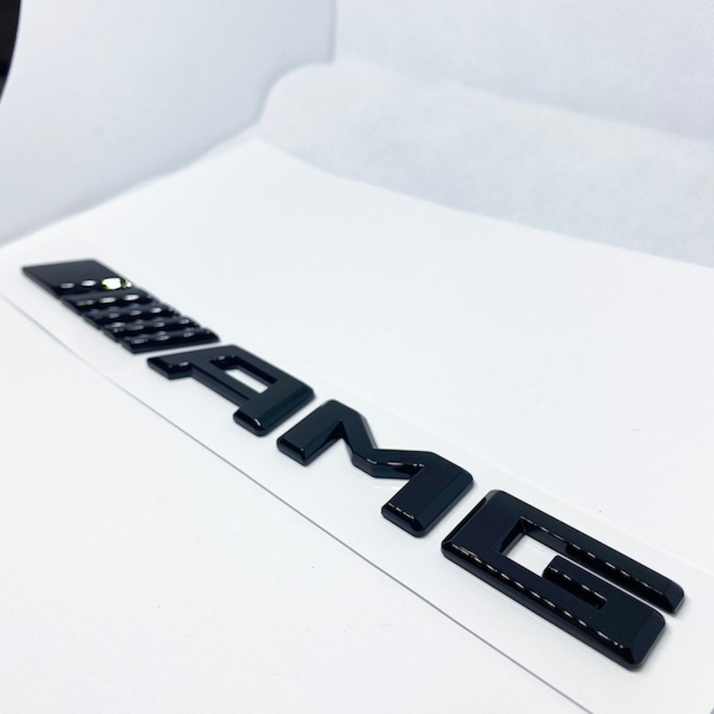 Gloss Black AMG Boot Trunk Emblem Badge Stick On For All Mercedes Benz AMGs