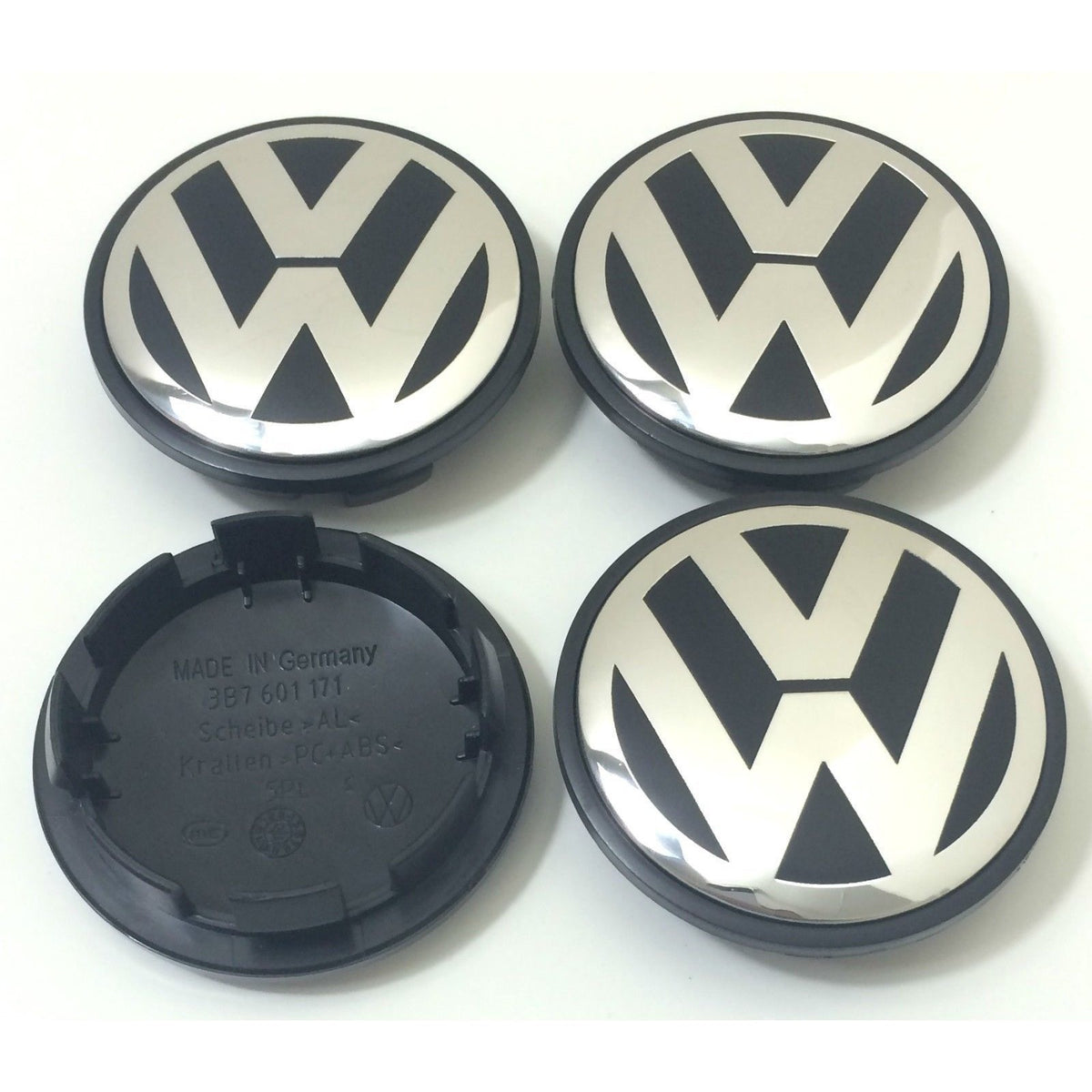 4x 60mm/56mm Universal Car Skull Wheel Center Hub Caps – Black Plastic Rims Covers