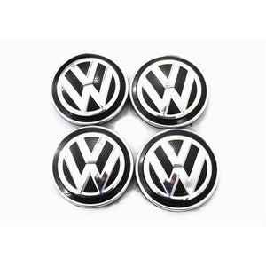 4x 66mm Volkswagen Wheel Center Caps - 6 Side Auto