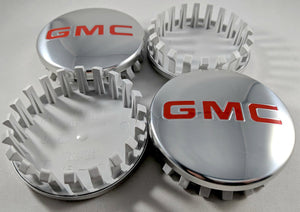 4x 83mm GMC Chrome Wheel Center Caps - 6 Side Auto