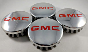 4x 83mm GMC Chrome Wheel Center Caps - 6 Side Auto