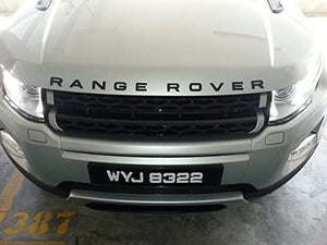 Gloss Black RANGE ROVER Front Grill Hood Bonnet Badge Emblem Or Rear Letter Badge Emblem - 6 Side Auto
