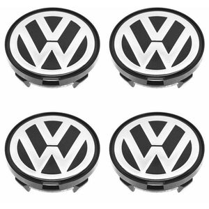 4x 63mm Volkswagen Wheel Center Caps - 6 Side Auto