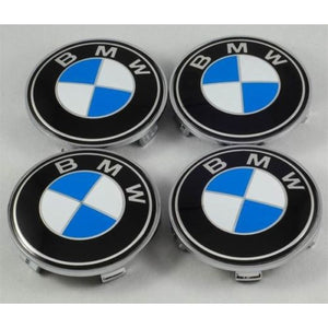 4x 60mm BMW Blue& White Wheel Center Caps - 6 Side Auto