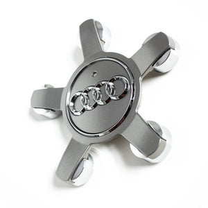 4x 134mm Silver Audi Wheel Center Caps Part # 4F0 601 165 - 6 Side Auto