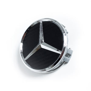 4X 75mm Black Carbon Fiber Mercedes Benz Wheel Center - 6 Side Auto