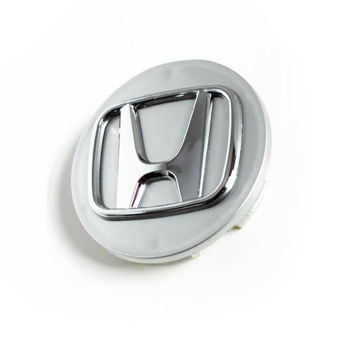 4x 69mm Honda Silver 3D Chrome Logo Wheel Center Caps - 6 Side Auto