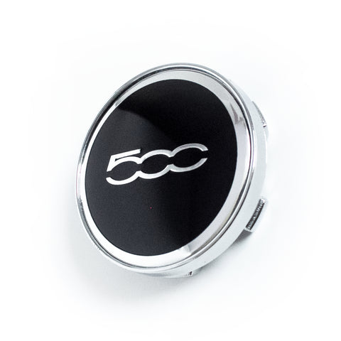 4pcs 60mm FIAT 500 Black Alloy Wheel Center Caps Hub Caps Rim Caps Badge - 6 Side Auto