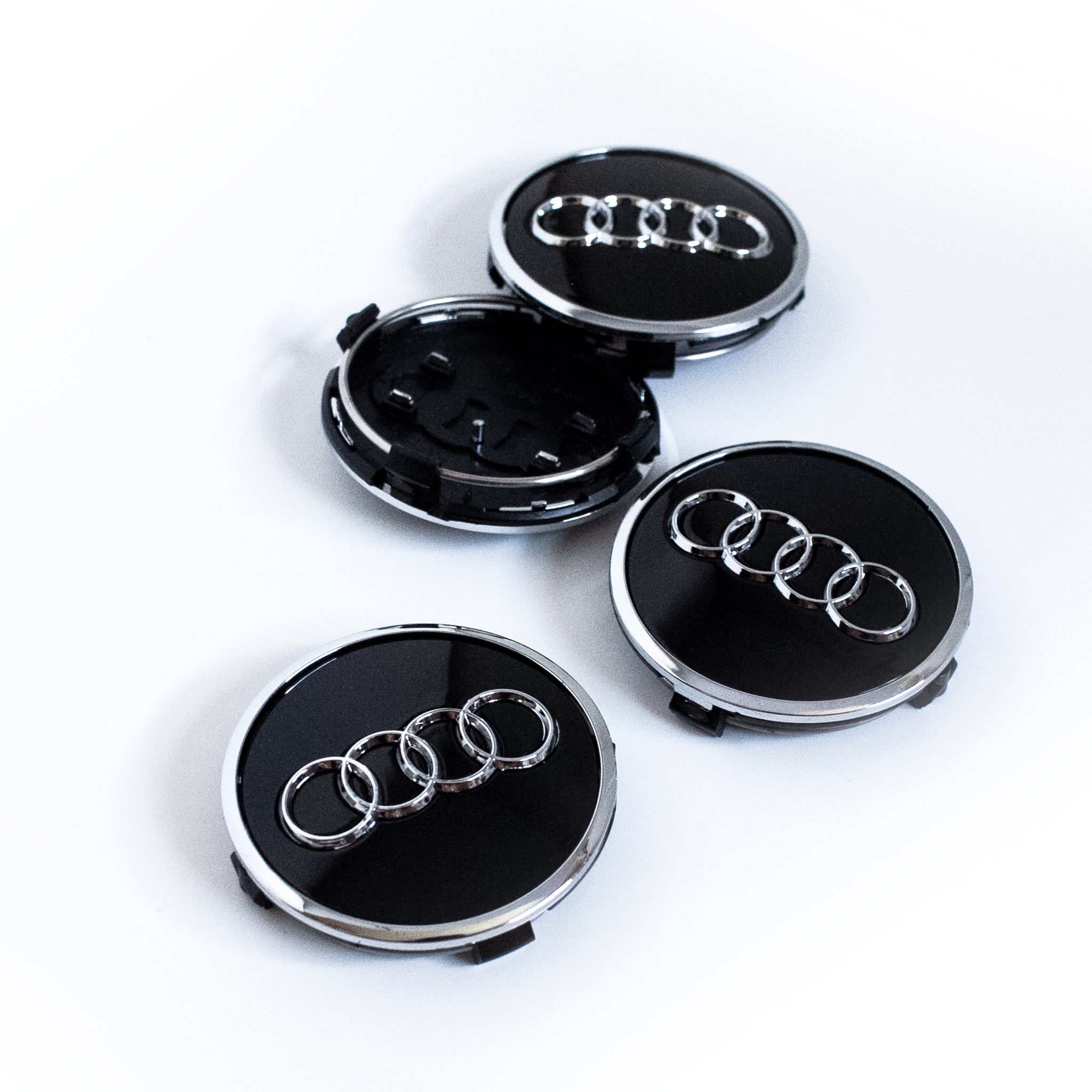 4PCS 69mm Black Audi Wheel Center Caps Fits C58939 Audi A3, A4, A5, Q7,  RS7, S5, TT OEM #8W0601170B
