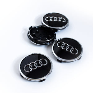 69mm Black Audi Wheel Center Caps OEM Centers # 4B0601170A - 6 Side Auto