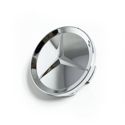 4X 63mm Chrome Mercedes Benz Wheel Center Caps - 6 Side Auto