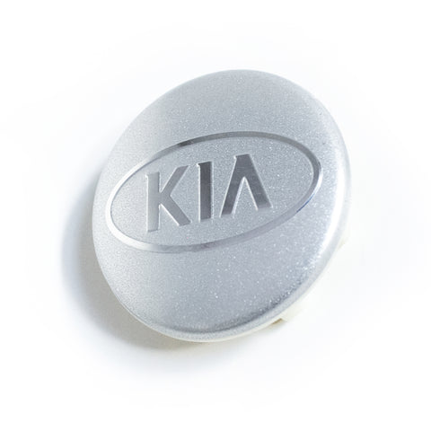 4x 58mm Kia Silver/ Gray Wheel Center Caps - 6 Side Auto