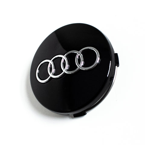 4x 68mm Black Audi Wheel Center Caps - 6 Side Auto