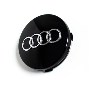 4X 60mm Black Audi Wheel Center Caps - 6 Side Auto