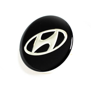 4x 60mm Hyundai Black Wheel Center Caps - 6 Side Auto