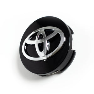 4x 62mm Toyota Black Wheel Center Caps - 6 Side Auto