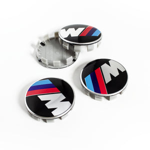 4x 68mm BMW M Package Wheel Center Caps - 6 Side Auto
