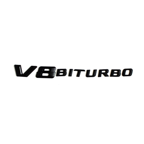 Matte Black V8 BITURBO Mercedes Benz AMG Emblem Letters Trunk Emblem Badge Sticker for Benz V8 - 6 Side Auto