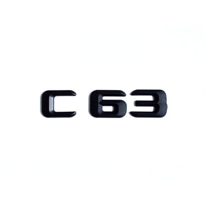 C63 Mercedes Benz Matte Black Flat Lettering Emblem AMG Boot Trunk Badge Stick On For All Mercedes - 6 Side Auto