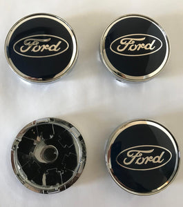 4x 60mm Ford Blue Wheel Center Caps 2 3/8" - 6 Side Auto