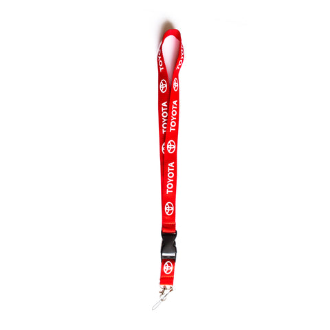 Toyota Red Car Lanyard ID Phone Badge Holder Breakaway Clip Keychain - 6 Side Auto