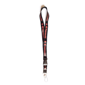 Kawasaki Black & Red Car Lanyard ID Phone Badge Holder Breakaway Clip Keychain - 6 Side Auto