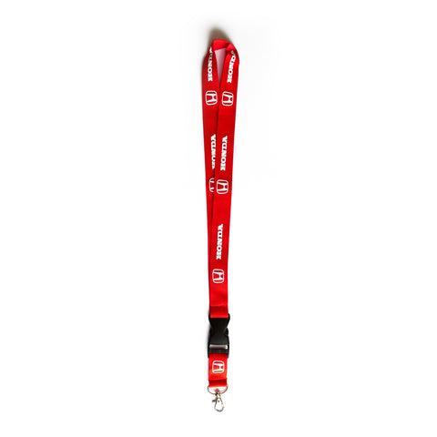 Honda Red Car Lanyard ID Phone Badge Holder Breakaway Clip Keychain - 6 Side Auto