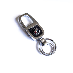 Buick New Metal car logo key Shinny Titanium & Leather Keychain Car Dual Ring Key fob Metal Fashion - 6 Side Auto