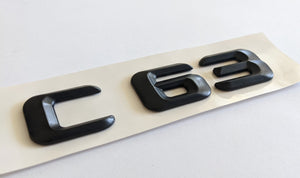 C63 Mercedes Benz Matte Black Lettering Emblem AMG Boot Trunk Badge Stick On For All Mercedes - 6 Side Auto