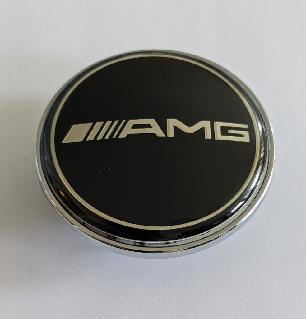 Mercedes Benz Blue & Silver Flat Front Hood Emblem AMG Badge Logo