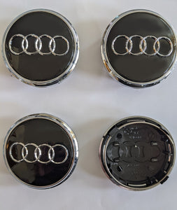 75mm Black Audi Wheel Center Caps OEM Centers Part Number 4L0-601-170-7ZJ - 6 Side Auto