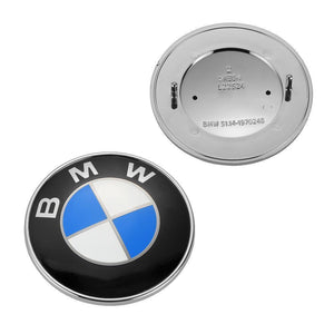74MM BMW BLUE & WHITE EMBLEM HOOD BADGE 2 PINS - 6 Side Auto