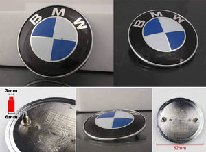 82MM BMW EMBLEM HOOD BADGE 2 PINS - 6 Side Auto