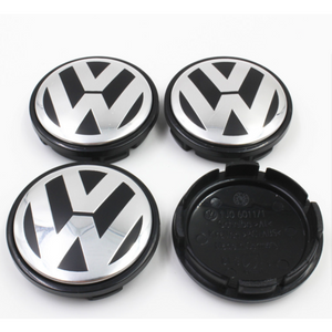 4x 55mm Volkswagen Wheel Center Caps - 6 Side Auto